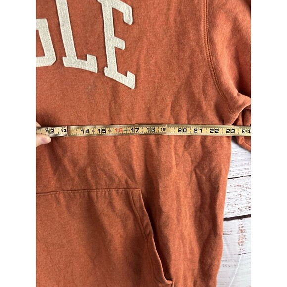 American Eagle Sweatshirt Mens L Hoodie Founded 1977 Pullover Sweater Orange - Picture 6 of 6